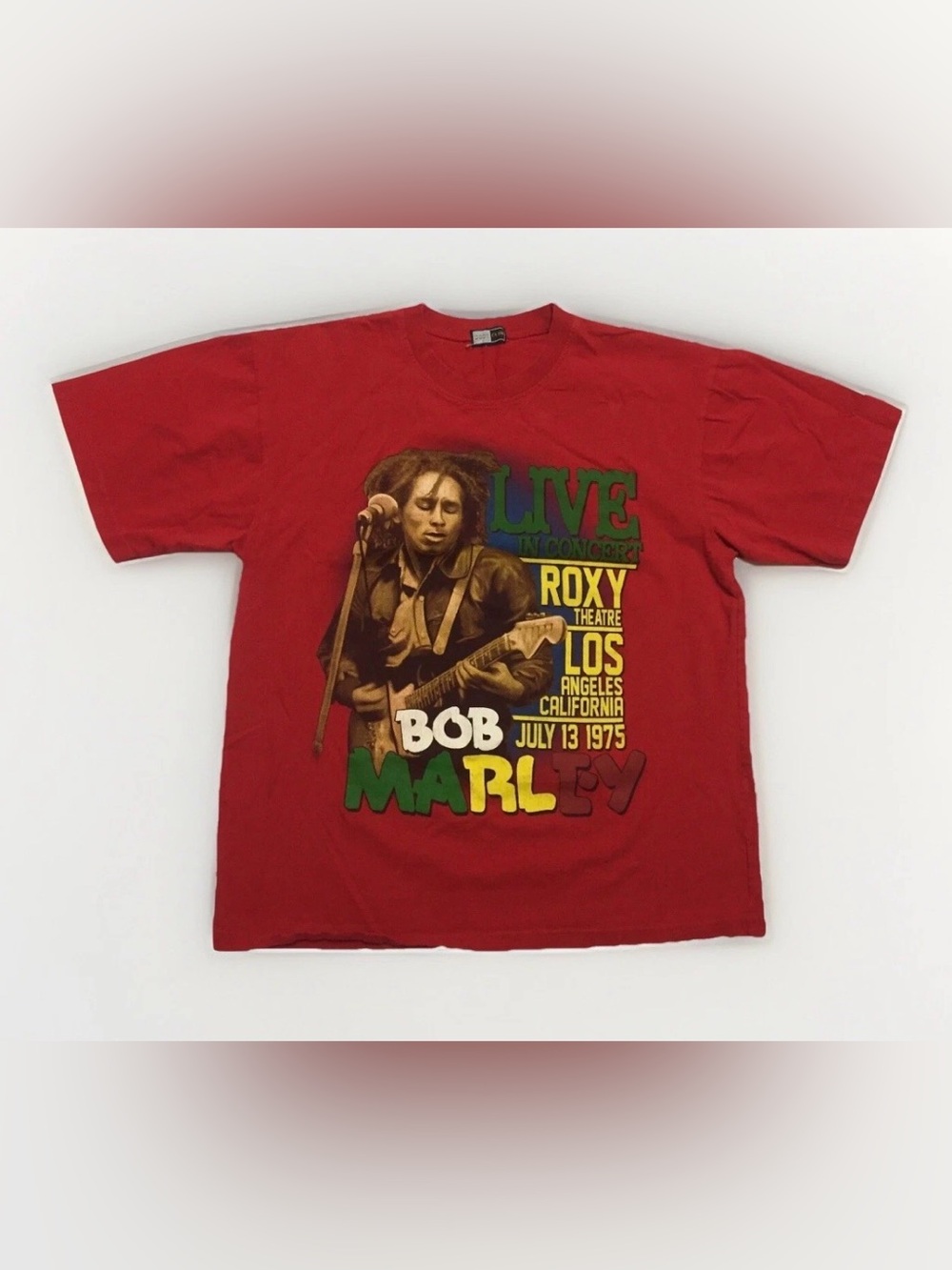 Vintage Bob Marley T-Shirt Roxy Theatre Body Club Size Medium Rap Tee Reggae